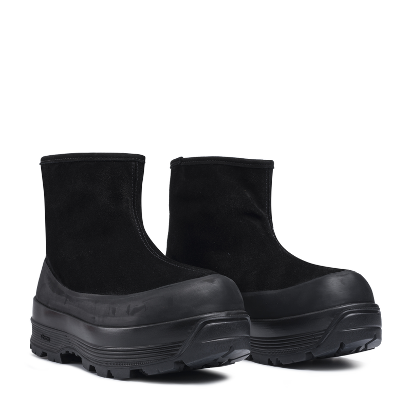 Badia Shearling Black Suede M